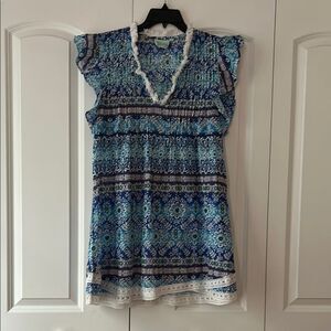 True Destinations Resort Wear Blue Swim Cover Up Tunic XS India